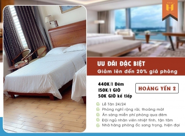Khách sạn Hoàng Yến Thủ Dầu Một ( Trạm Thu phí suối giữa): 150k/1 giờ; 440k/ đêm. Giảm 20% giá phòng